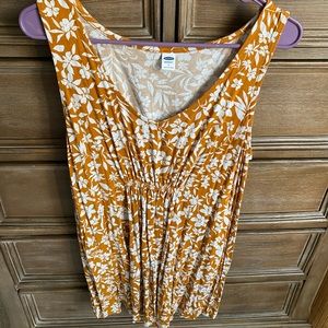 Mustard and white old navy maternity top